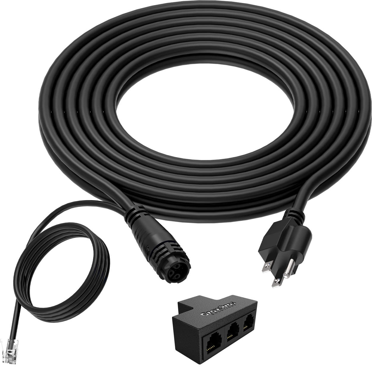 GroPros Under Canopy Light Power Cord with attached RJ12 Data Cable 120V