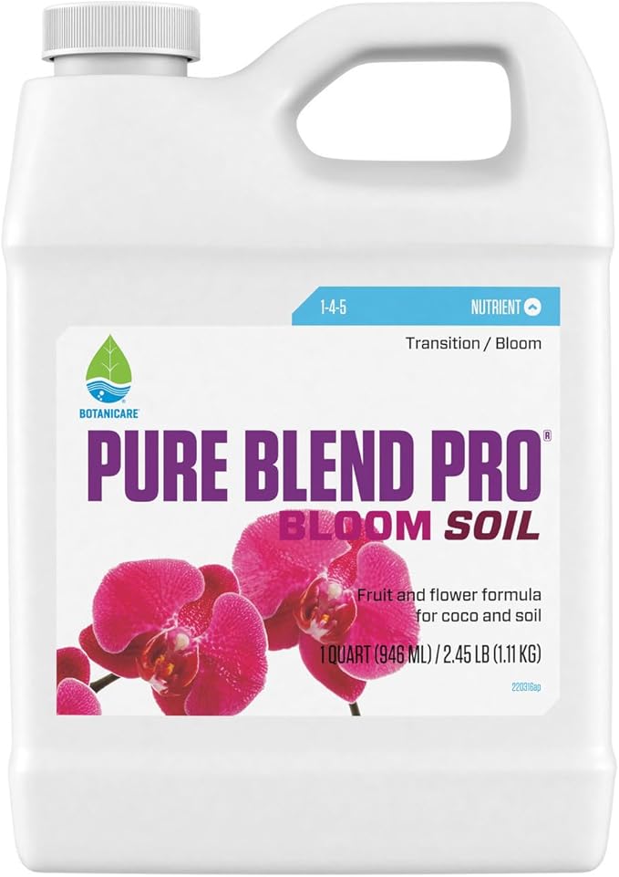 Botanicare Pure Blend Pro Bloom Soil, Nutrient for Fruit and Flowers, 1-4-5, 1 qt.