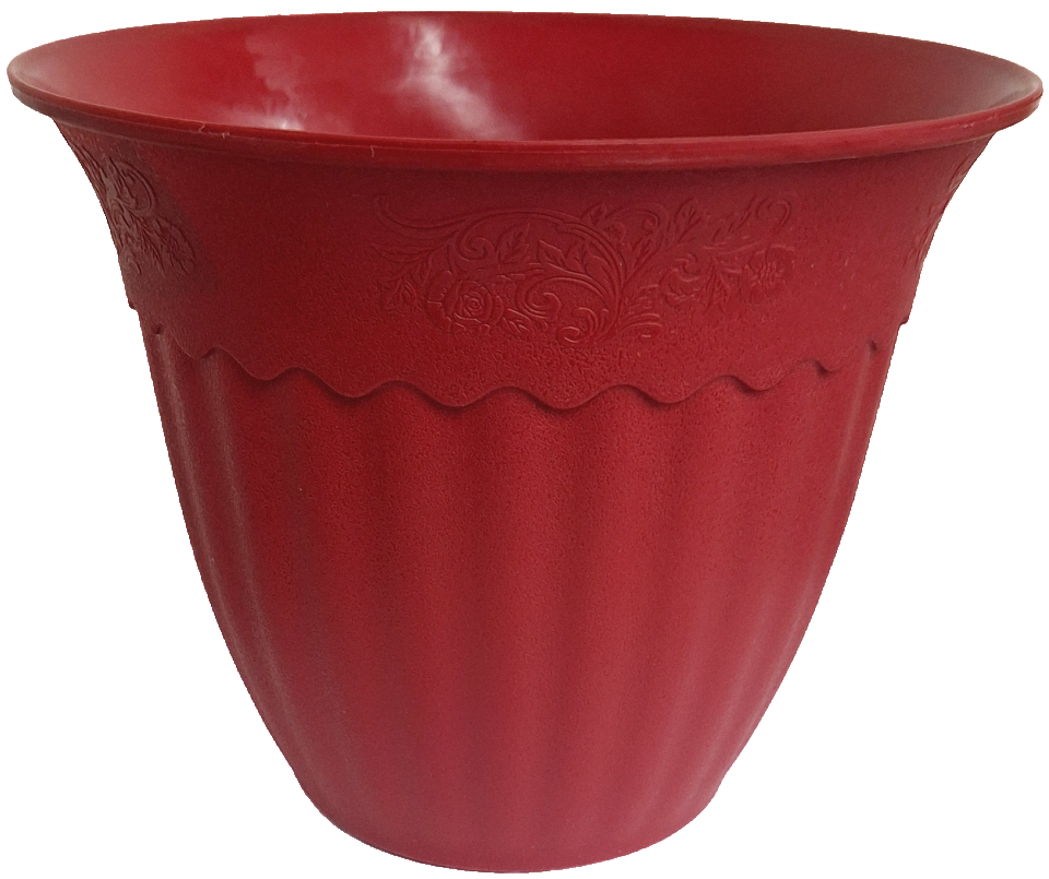 Modern Plastic Nursery Pot, Red