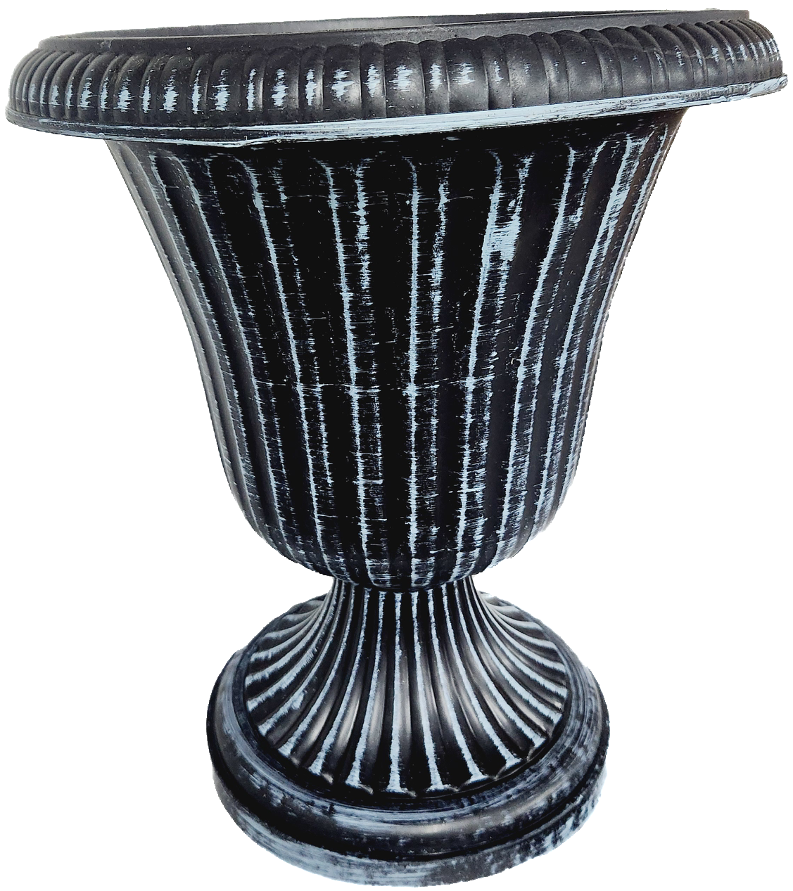 Traditional Black and Gray Urn, Plastic, 13 in x15 in