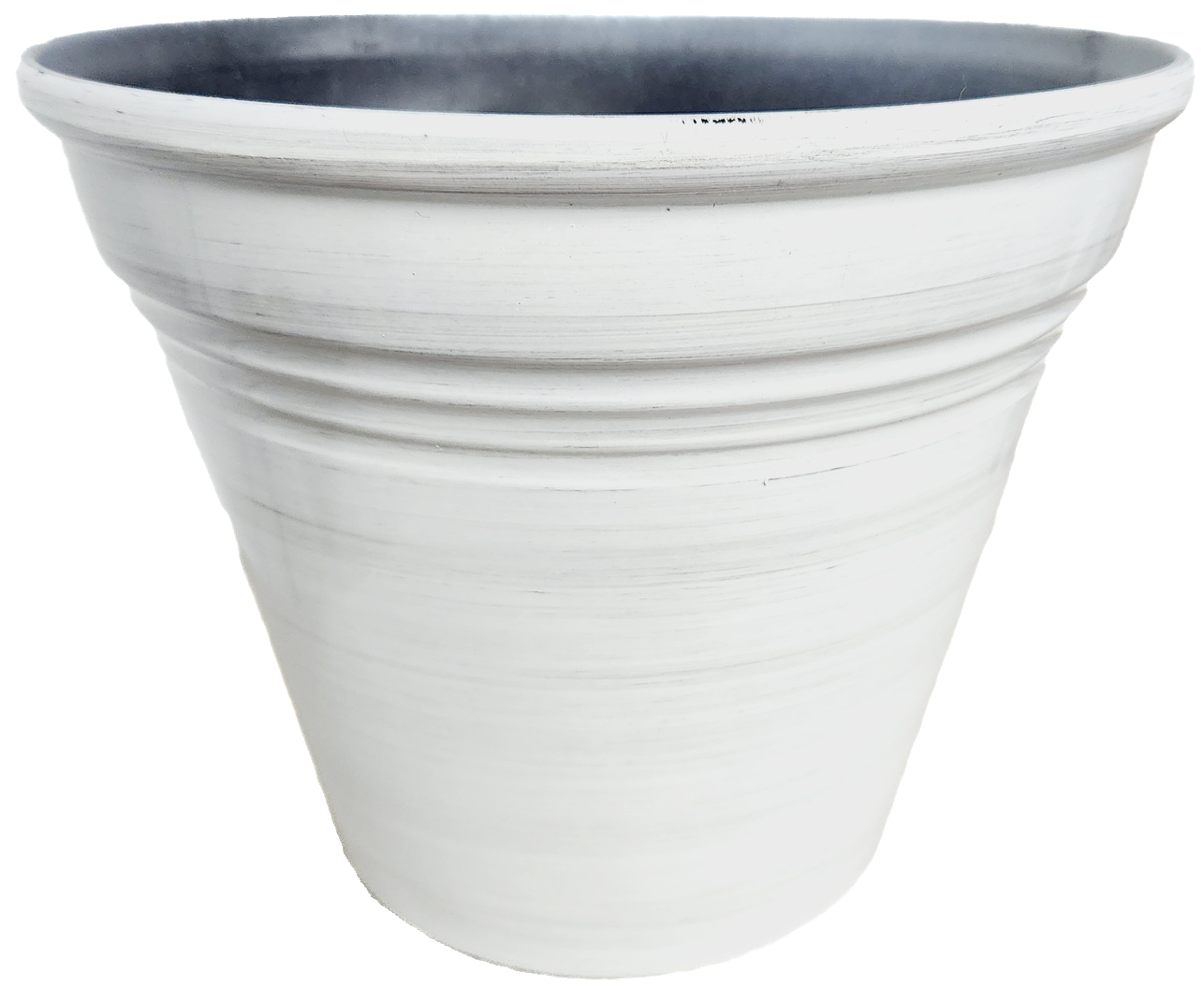 Glazed Ribbed Plastic Planter, 8 in