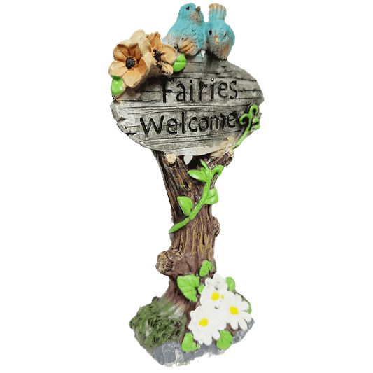 Gnome Decorations Fairies Welcome Sign, 6 inch