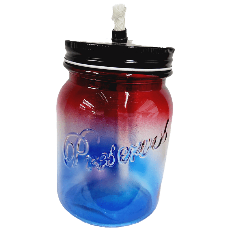 Patriotic Mason Jar Tabletop Torch