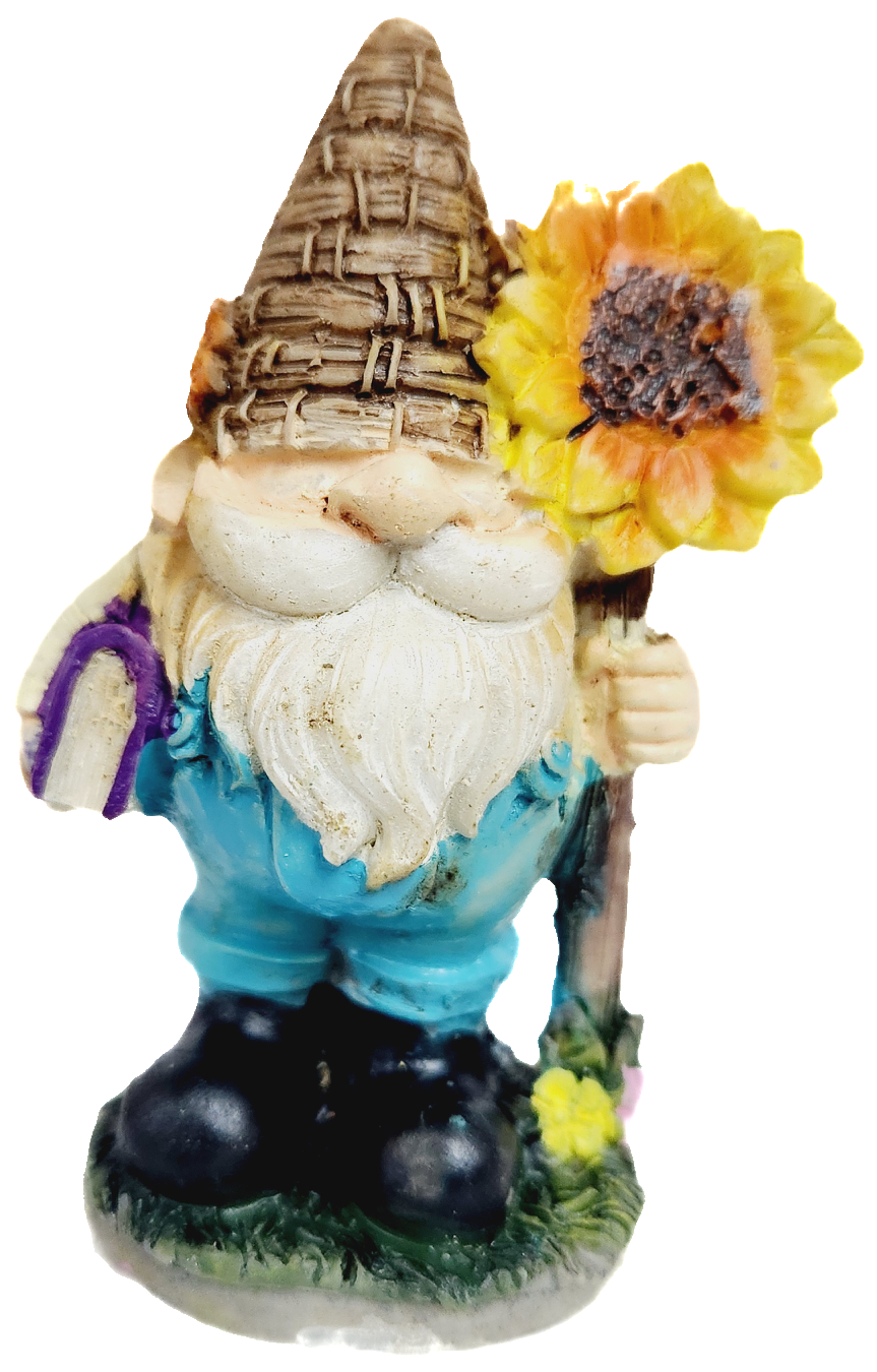 Mini Garden Book and Flower Holding Gnome, 3 Inch