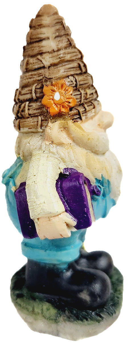Mini Garden Book and Flower Holding Gnome, 3 Inch
