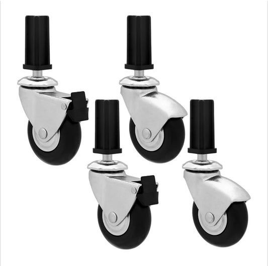 Fast Fit 4 Piece Heavy Duty Caster Wheels 4" Locking Set For Grow Tables