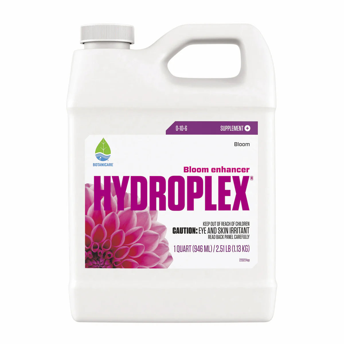 Hydroplex bloom enhancer supplement bottle on a white background