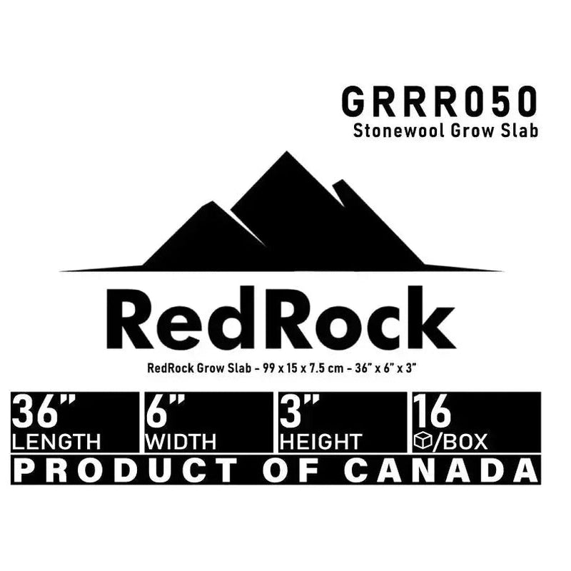 RedRock Grow Slab PRO 36 Inch x 6 Inch x 3 Inch, (Single Slab)