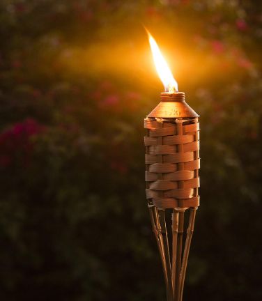 Bamboo Tiki Torch, Brown, 57 in