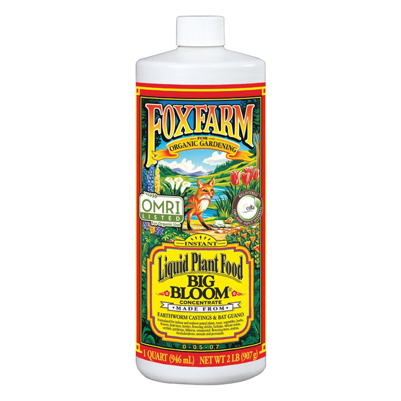 FoxFarm Big Bloom Liquid Plant Food 1 Quart, Organic OMRI Listed Nutrient