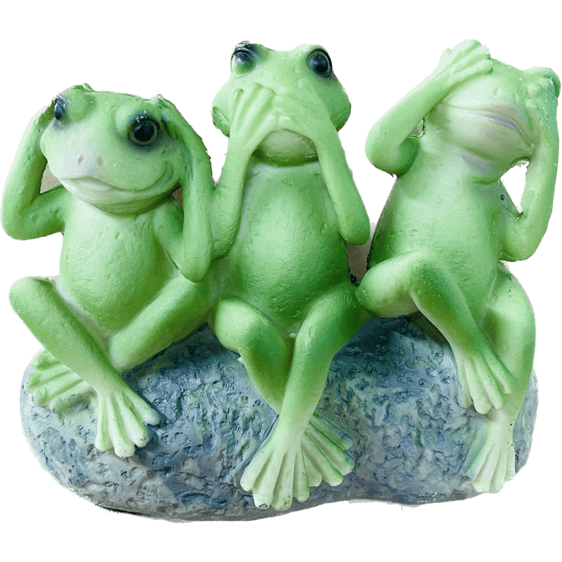 Look Hear Speak Frog Garden Decor