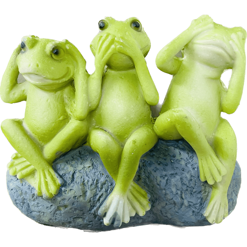 Look Hear Speak Frog Garden Decor