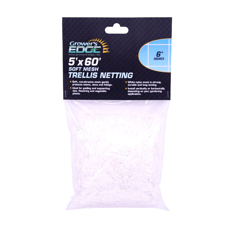 Grower's Edge® Soft Mesh Trellis Netting, 5 ft x 60 ft w/ 6 in Squares