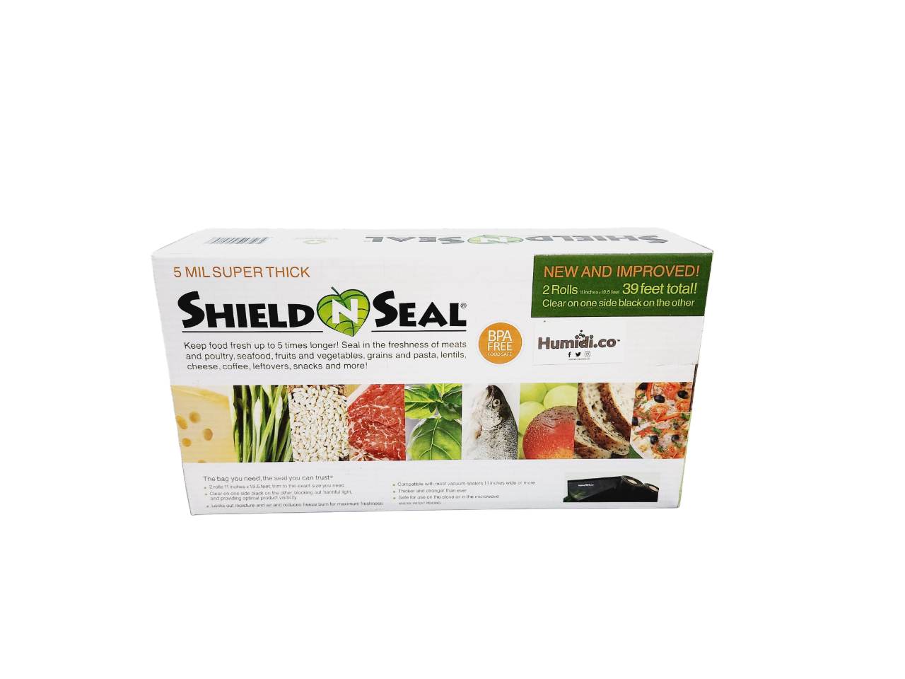 ShieldNSeal Vacuum Seal Rolls (All Black, 11 x 19.5')