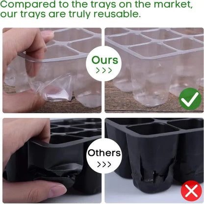 MIXC Seedling Tray Seed Starter Kit Mini Propagator w/Humidity Vented Domes & Base