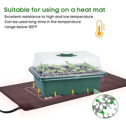 MIXC Seedling Tray Seed Starter Kit Mini Propagator w/Humidity Vented Domes & Base