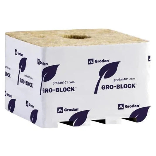Grodan Improved Jumbo, 6 x 6 x 4, with hole, case of 64