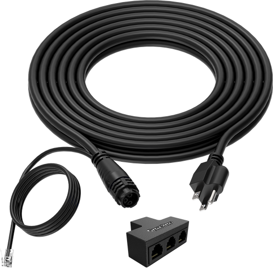 GroPros Under Canopy Light Power Cord with attached RJ12 Data Cable 120V