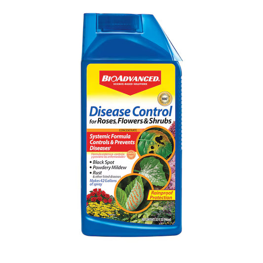 BioAdvanced Disease Control for Roses, Flowers and Shrubs, Concentrate, 32 oz, 42 Gals of Spray
