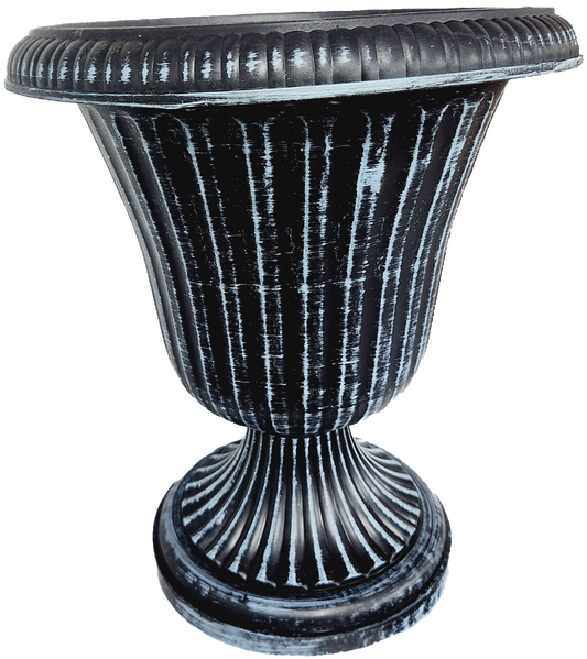 Traditional Black and Gray Urn, Plastic, 13 in x15 in