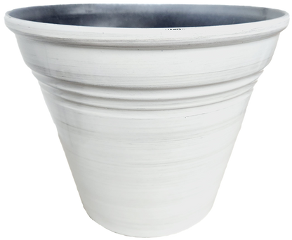 Glazed Ribbed Plastic Planter, 12 in