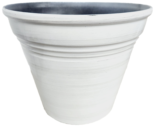 Glazed Ribbed Plastic Planter, 8 in