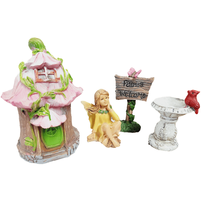 Mini Garden Fairy Gnome Set, 4-Piece