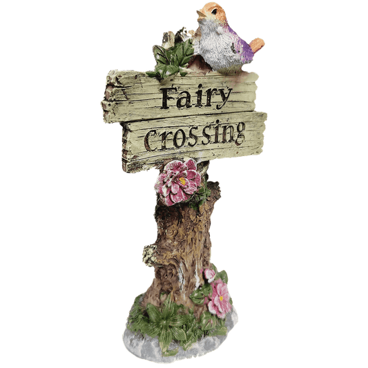 Gnome Decorations Fairy Crossing Sign, 6 inch