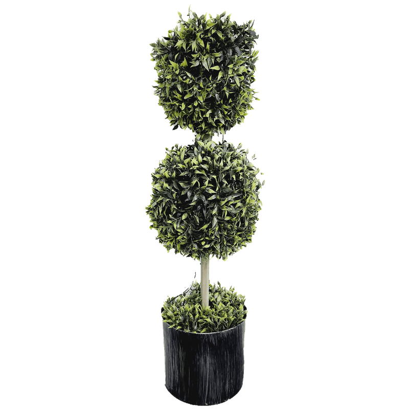 Real Living LED Double Ball Topiary in Black/ Gray Pot, 28 inch
