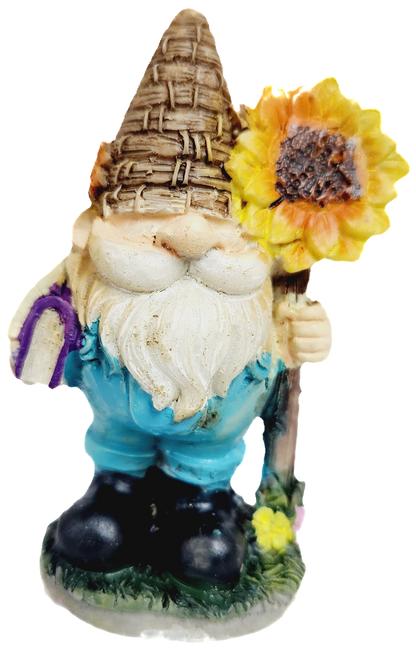 Mini Garden Book and Flower Holding Gnome, 3 Inch