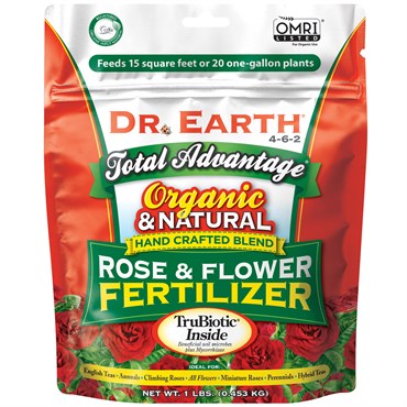 Dr. Earth® Total Advantage® Rose & Flower Fertilizer 4-6-2 - 1lb - Mini Poly Bag