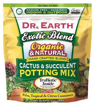 Dr. Earth Organic & Natural Exotic Blend Cactus & Succulent Potting Mix - 4QTS