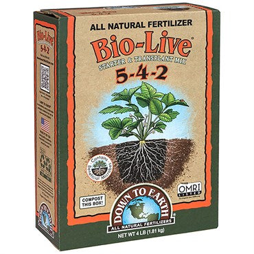 Down To Earth Bio-Live Natural Fertilizer (5-4-2) With Myco OMRI, 4LB