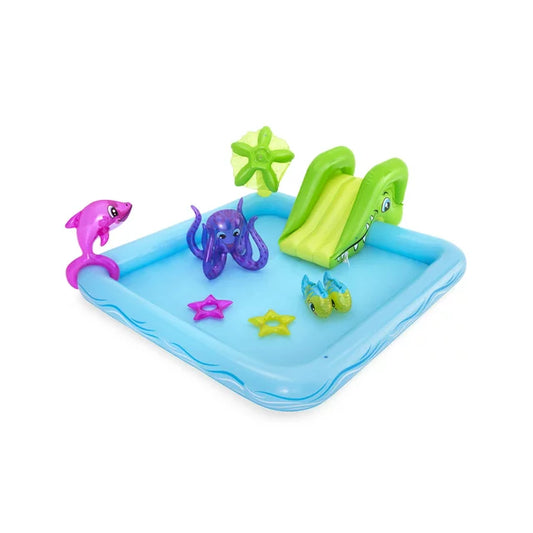 H2OGO! Fantastic Aquarium Multicolor Inflatable Kids Water Play Center with Slide