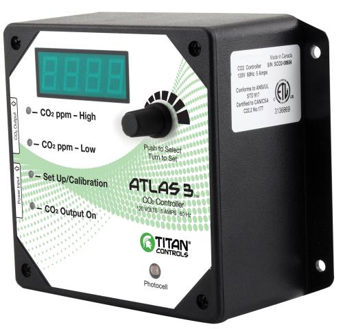 Titan Controls® Atlas® 3 - Day/Night CO2 Monitor/Controller