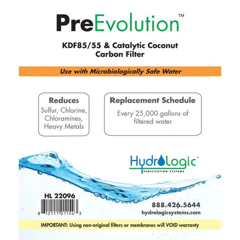 Hydro-Logic PreEvolution™ KDF85/55 Catalytic Carbon Filter
