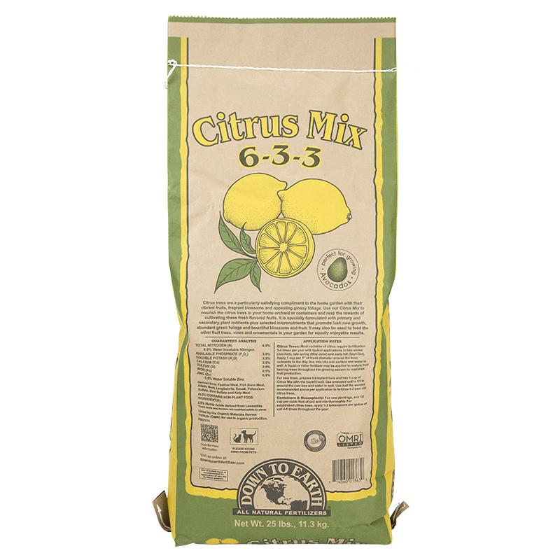 Down To Earth Citrus Mix All Natural Fertilizer Organic (6-3-3) 25lb