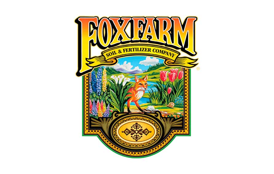 Logo of Fox Farm Soil & Fertilizer Company with a fox and garden scene on a white background