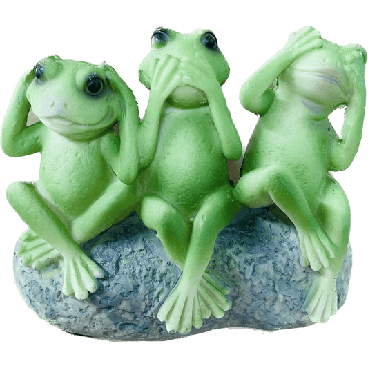 Look Hear Speak Frog Garden Decor