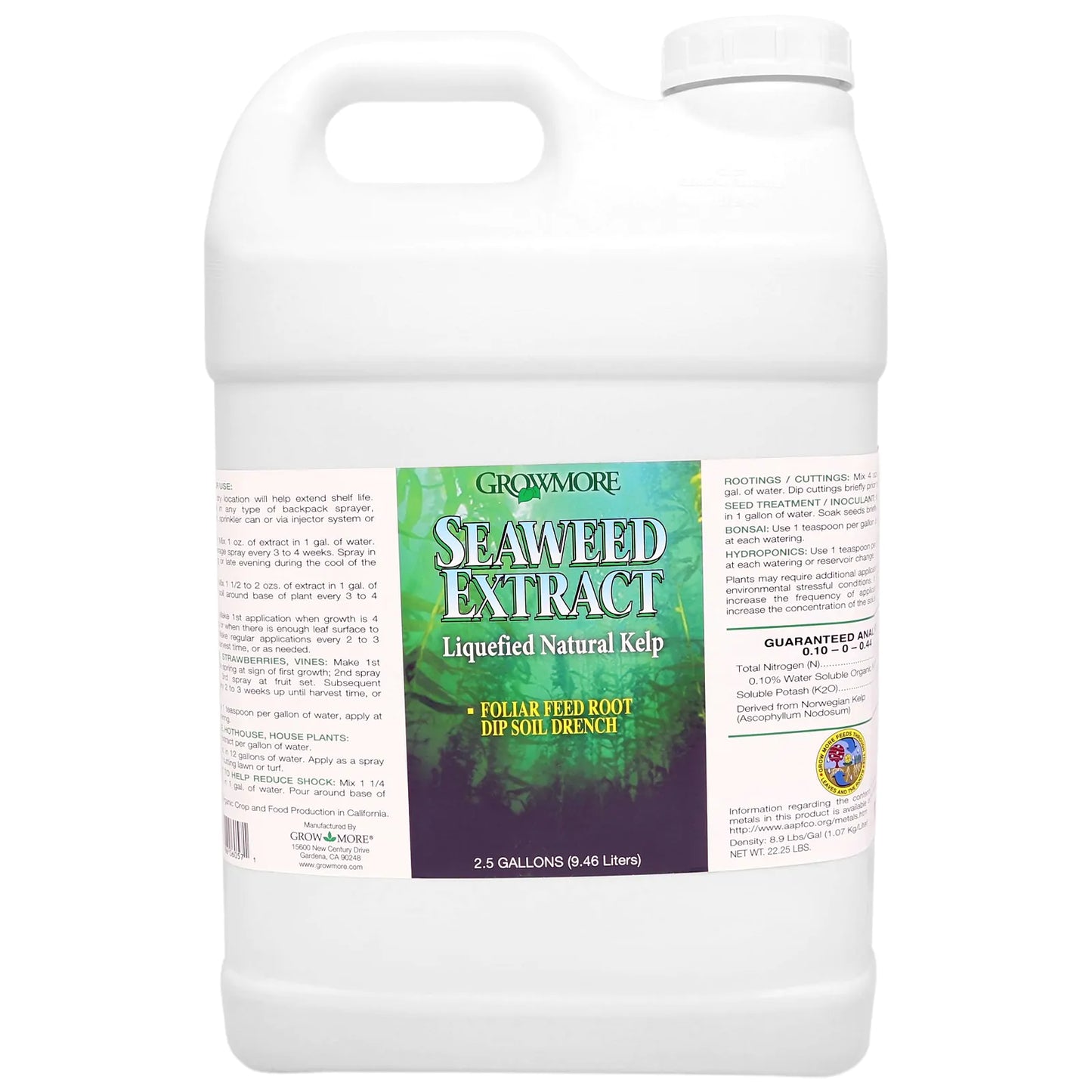 Grow More Seaweed Extract Natural Organic Kelp Liquid, 2.5 Gallon