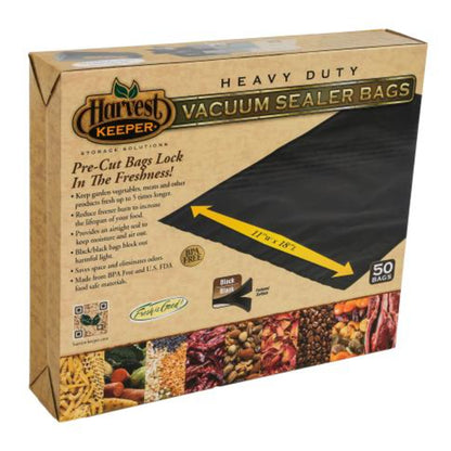 Harvest Keeper® Vacuum Seal Black / Black Precut Bags, 11 x 18" (50/Pack)