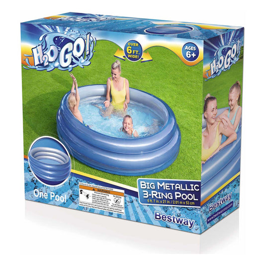 H2OGO! Three Ring Metallic Swimming Pool
