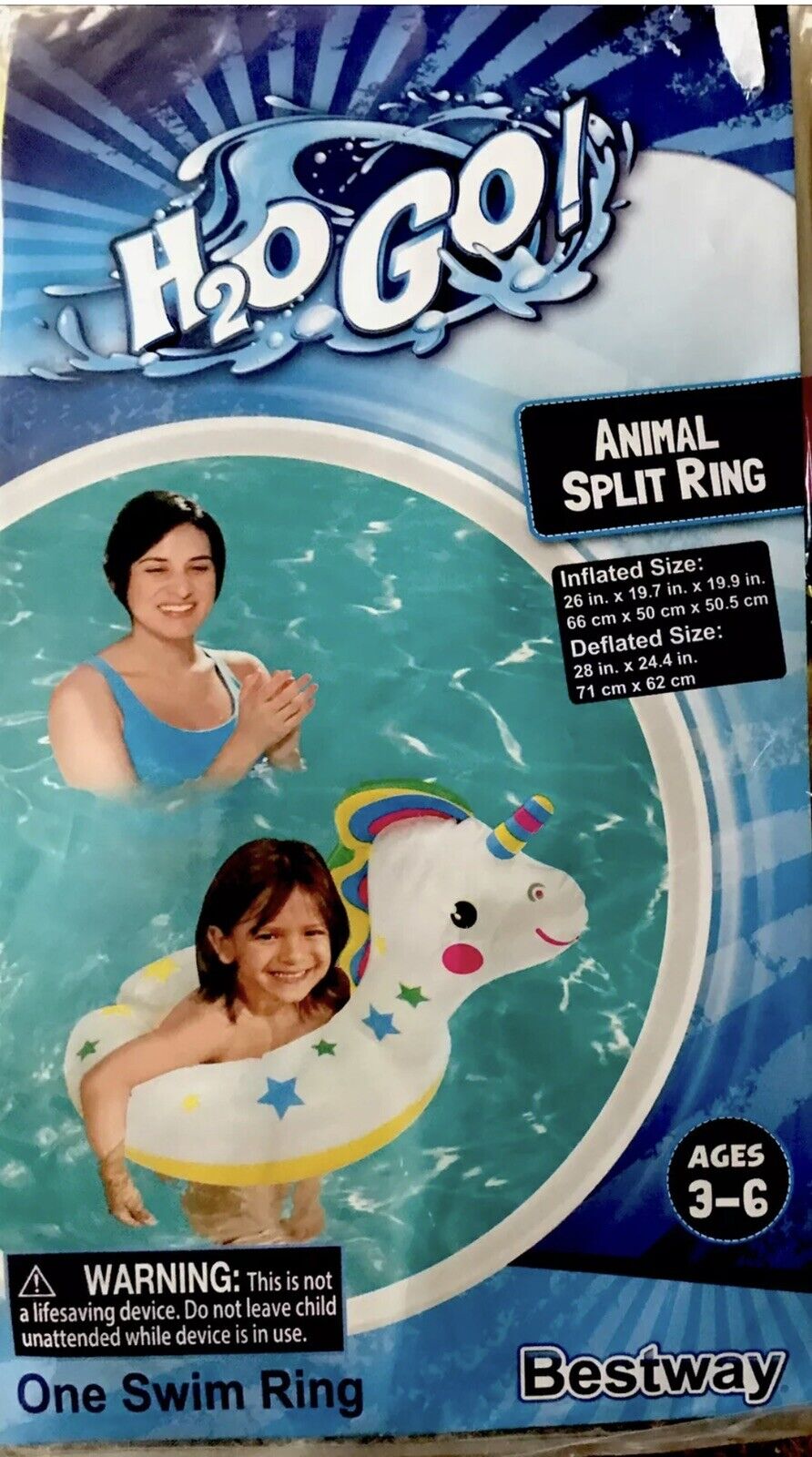 H20Go! Animal Split Ring Inflatable Pool Floatie, ages 3-6