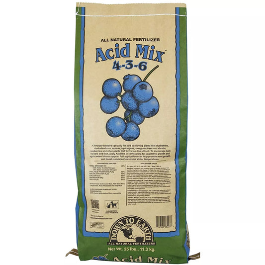 Down to Earth Organic Acid Fertilizer Mix 4-3-6, 25 lb