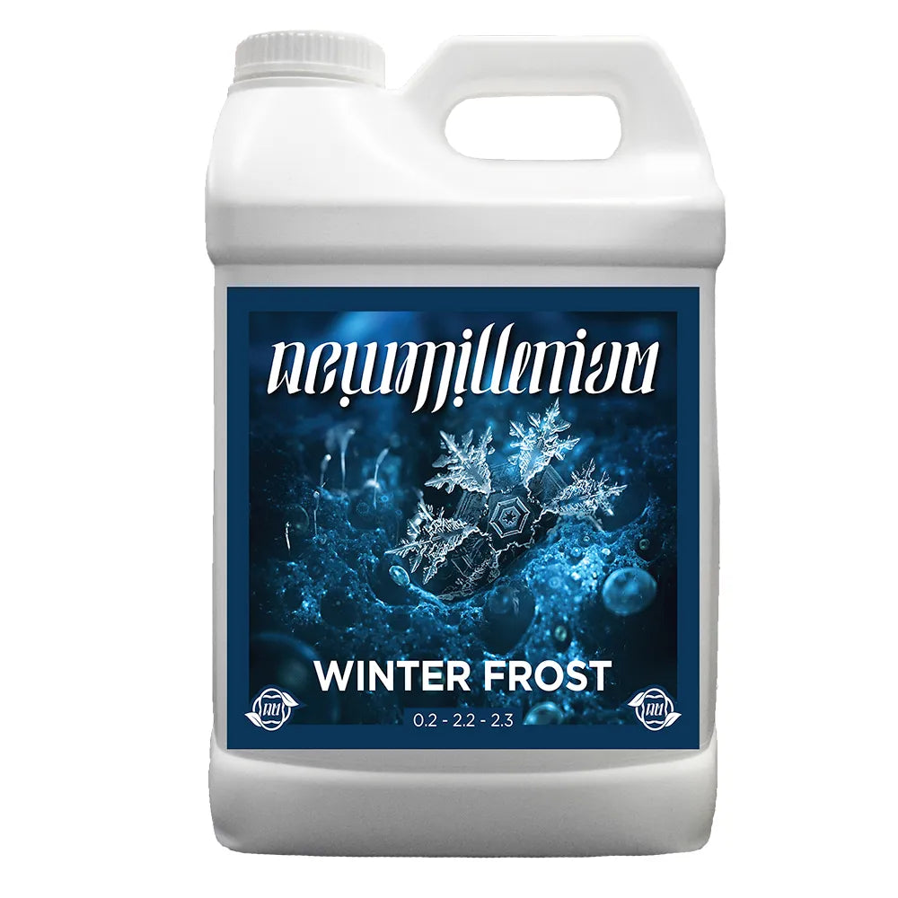 White container with blue label featuring 'New Millennium' branding and 'Winter Frost' product name.