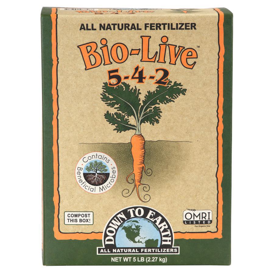 Down To Earth Bio-Live Natural Fertilizer (5-4-2) With Myco OMRI, 5LB