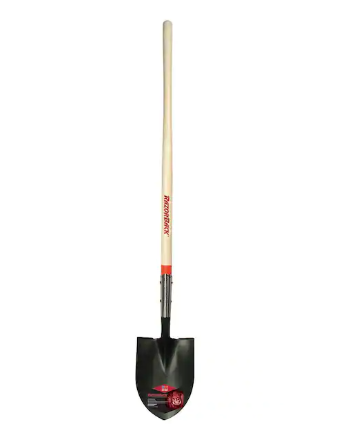 Ames® Razor-Back Long Wood Handle Round Point Shovel Brown